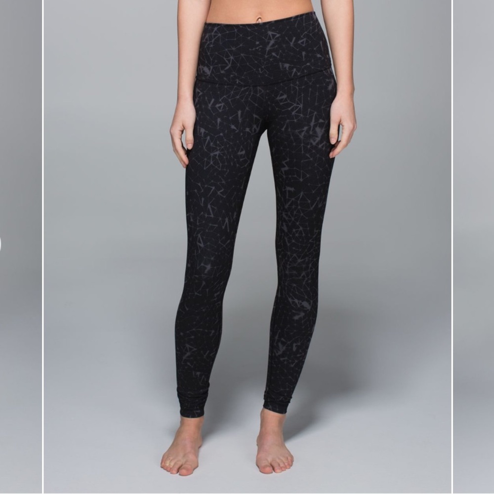 lululemon wunder under pant roll down full on luon star crushed coal black 2